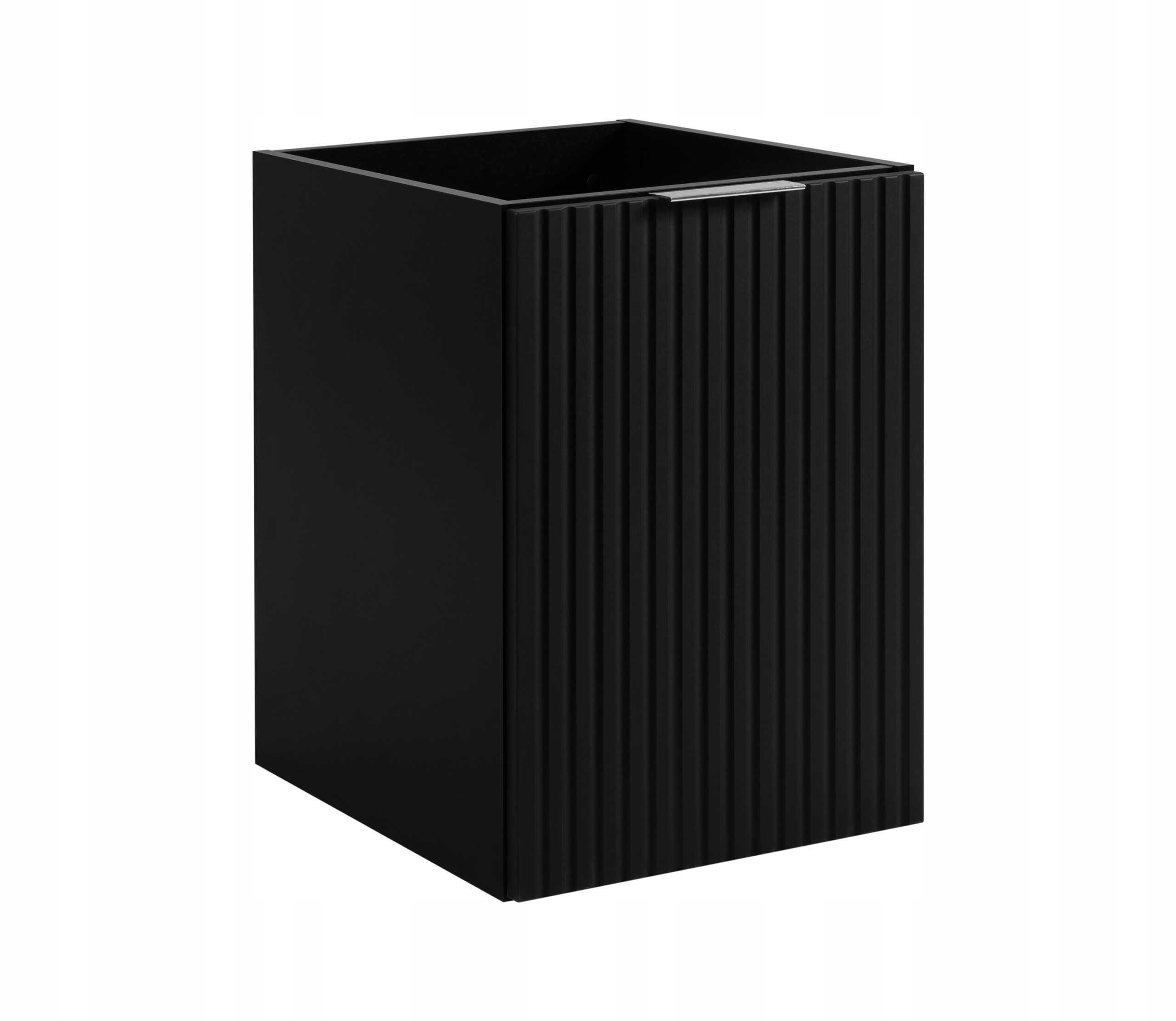 Szafka FLOW 40 cm czarna ryflowany front trzy uchwyty nowoczesna
