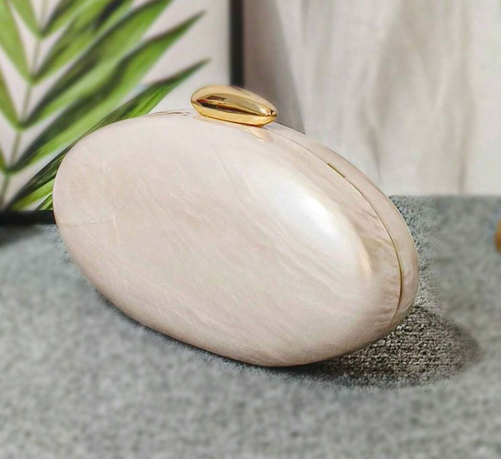 AJVANI Evening Acrylic Wedding Bridal Prom Party Clutch Marble Effect Bag