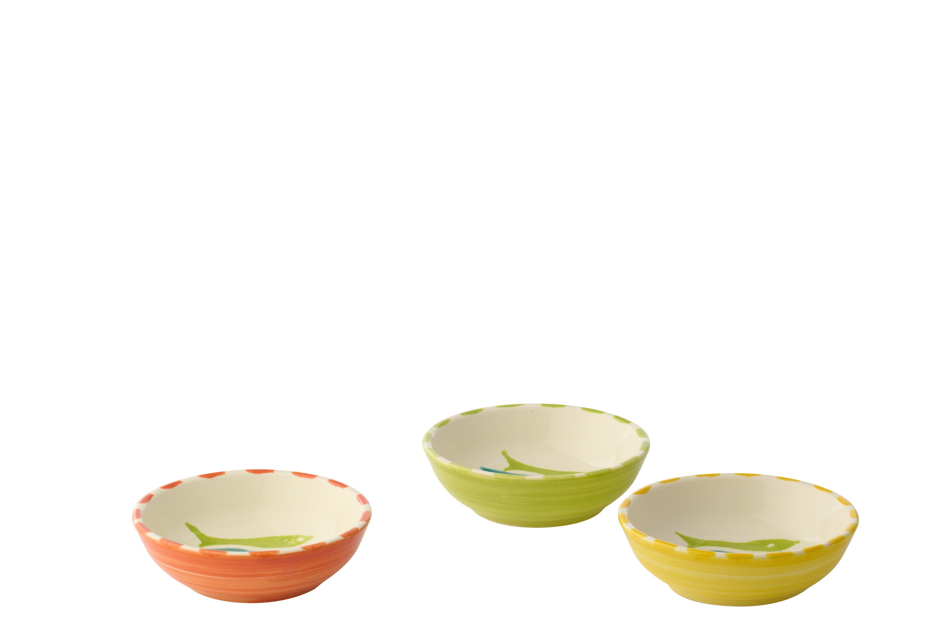 J-Line schaal Vis - keramiek - small - set van 3