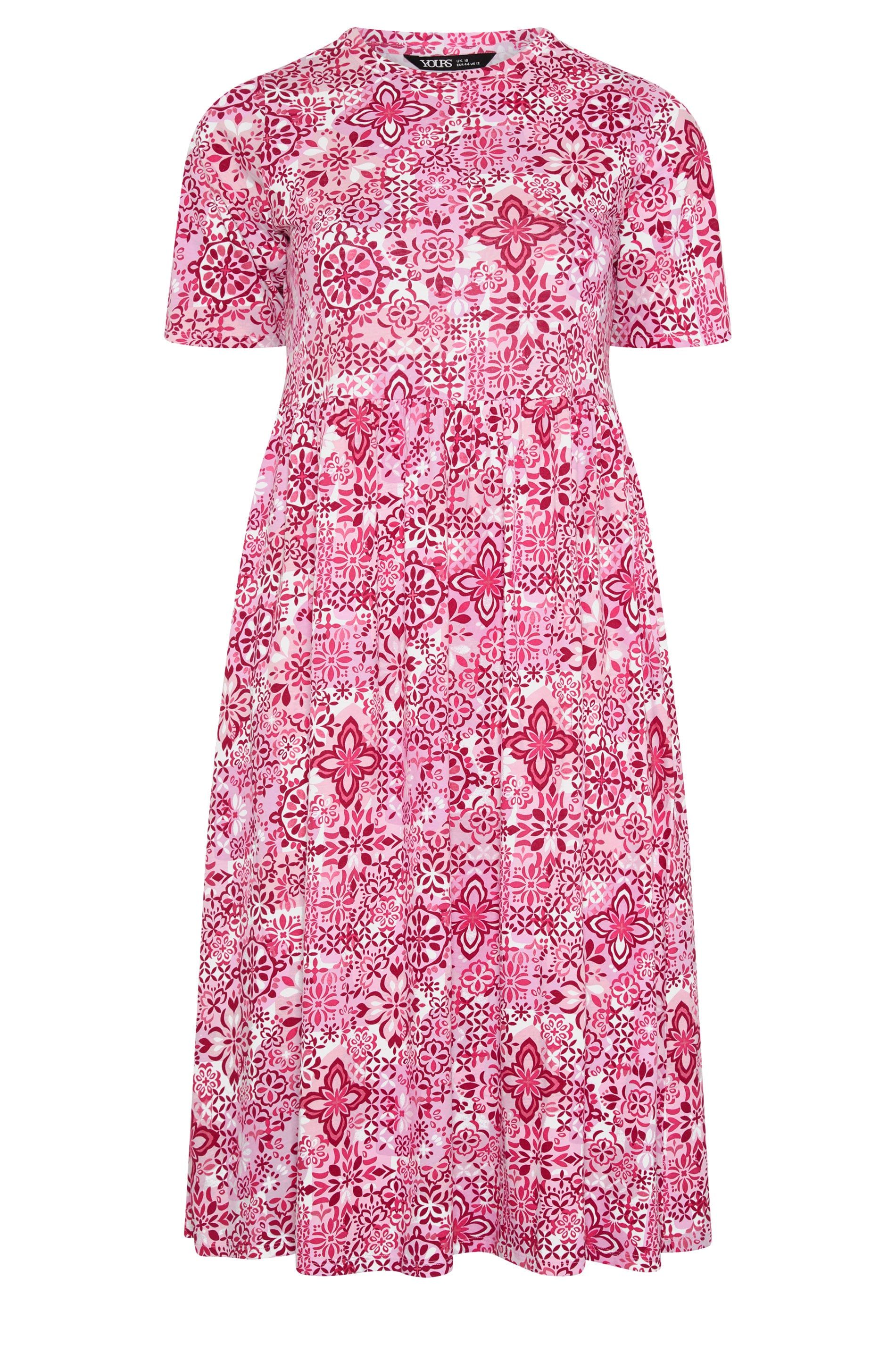 Yours Tile Throw On Smock Dress