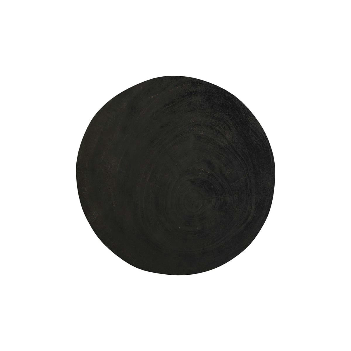 SONDA - Table d'appoint noire en bois de suar D30 cm