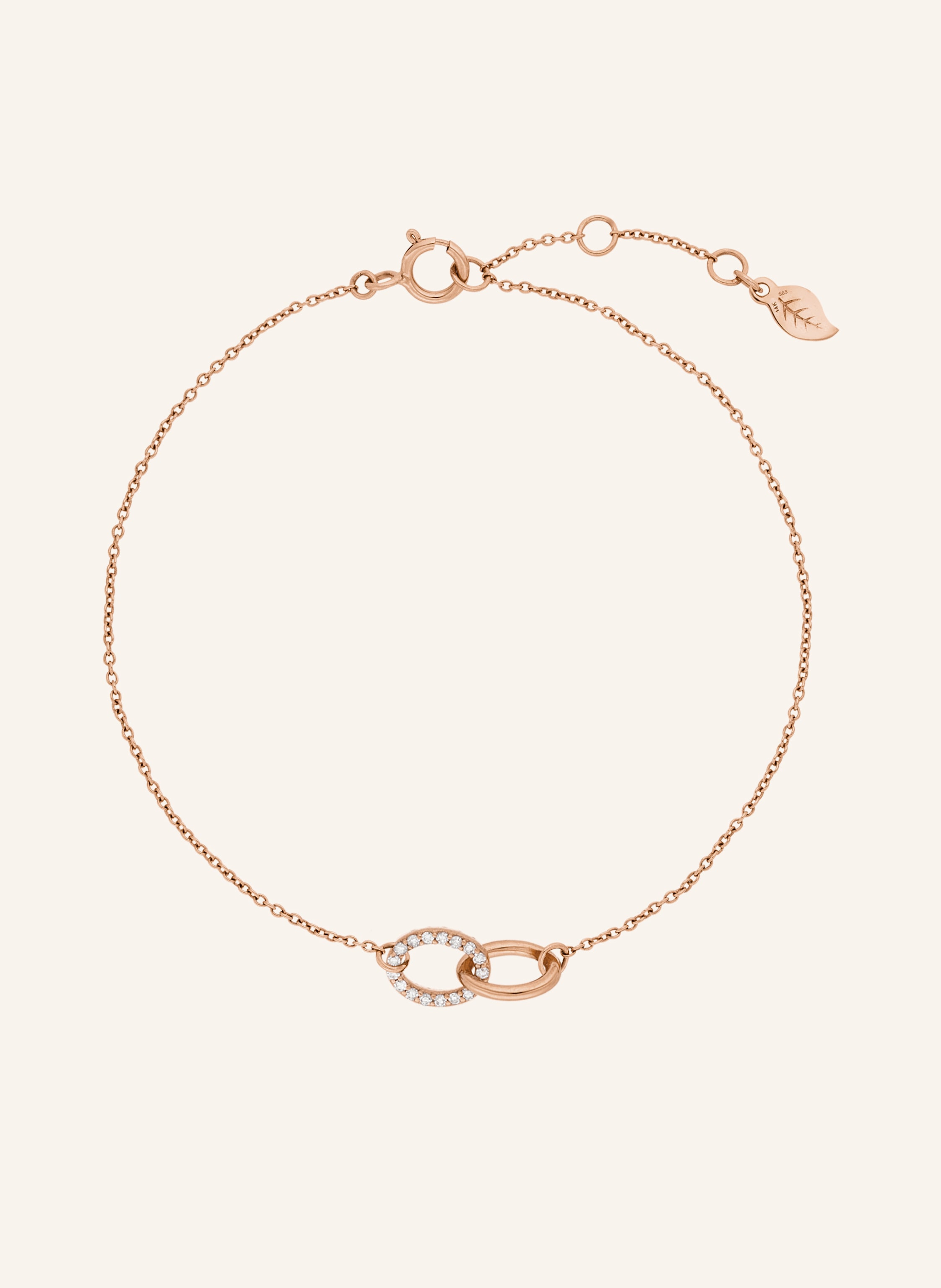Leaf Armband ETERNAL TOUCH aus 14 Karat Roségold mit Diamanten