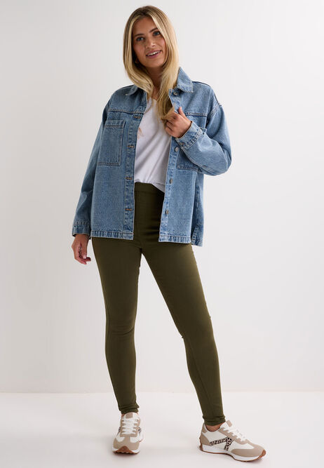 Womens Mid Green Kate Shaper Jeggings