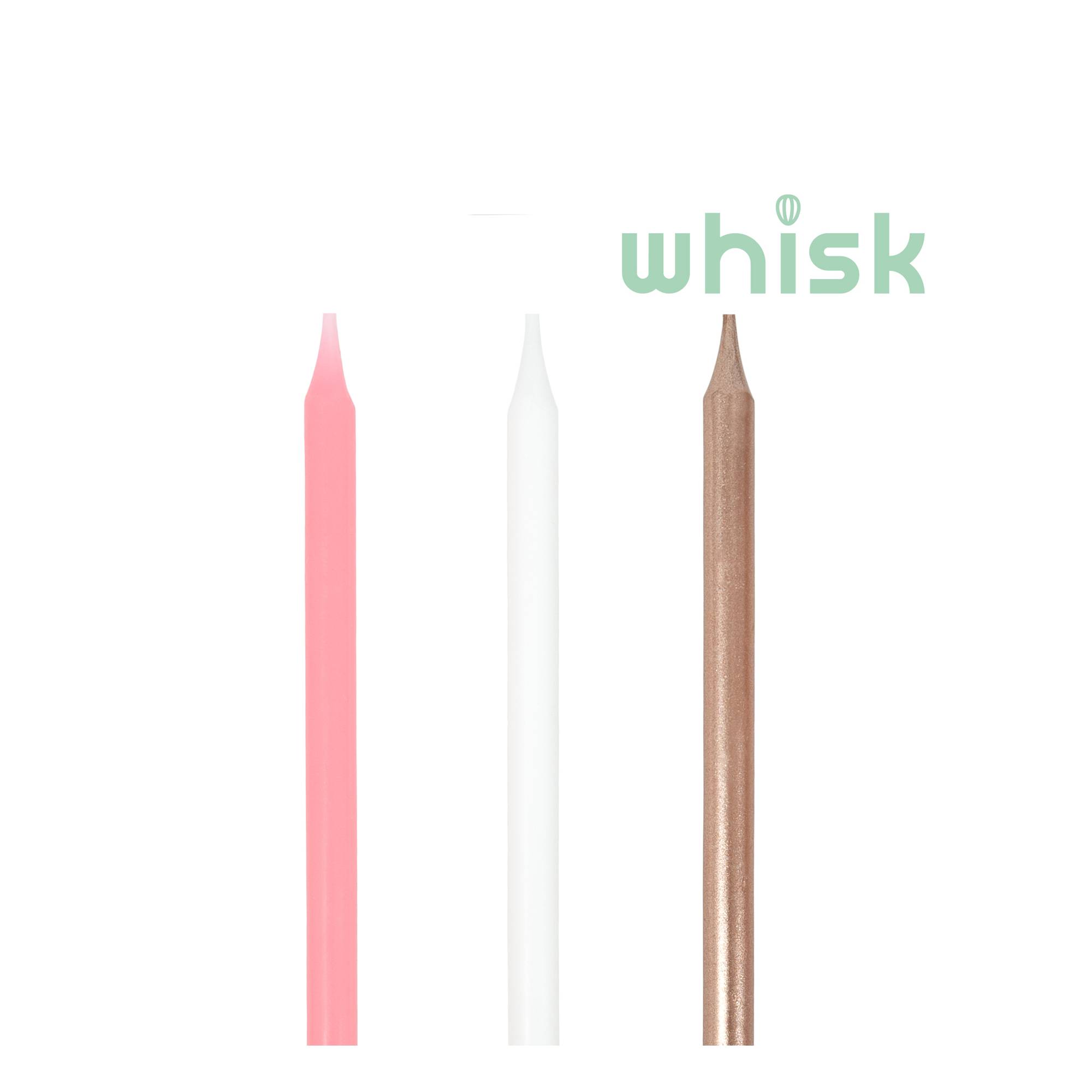 Whisk Tall Pink and Rose Gold Candles 16 Pack