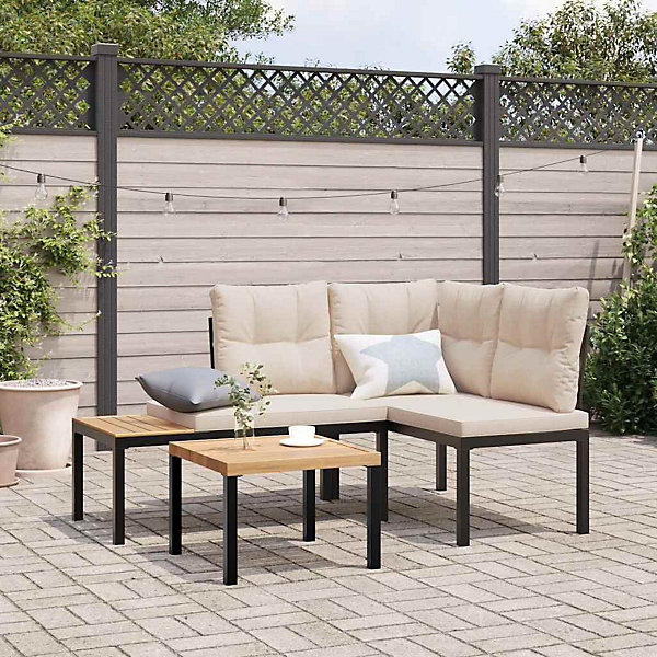 Bancs de jardin avec coussins lot de 2 acier enduit de poudre vidaXL