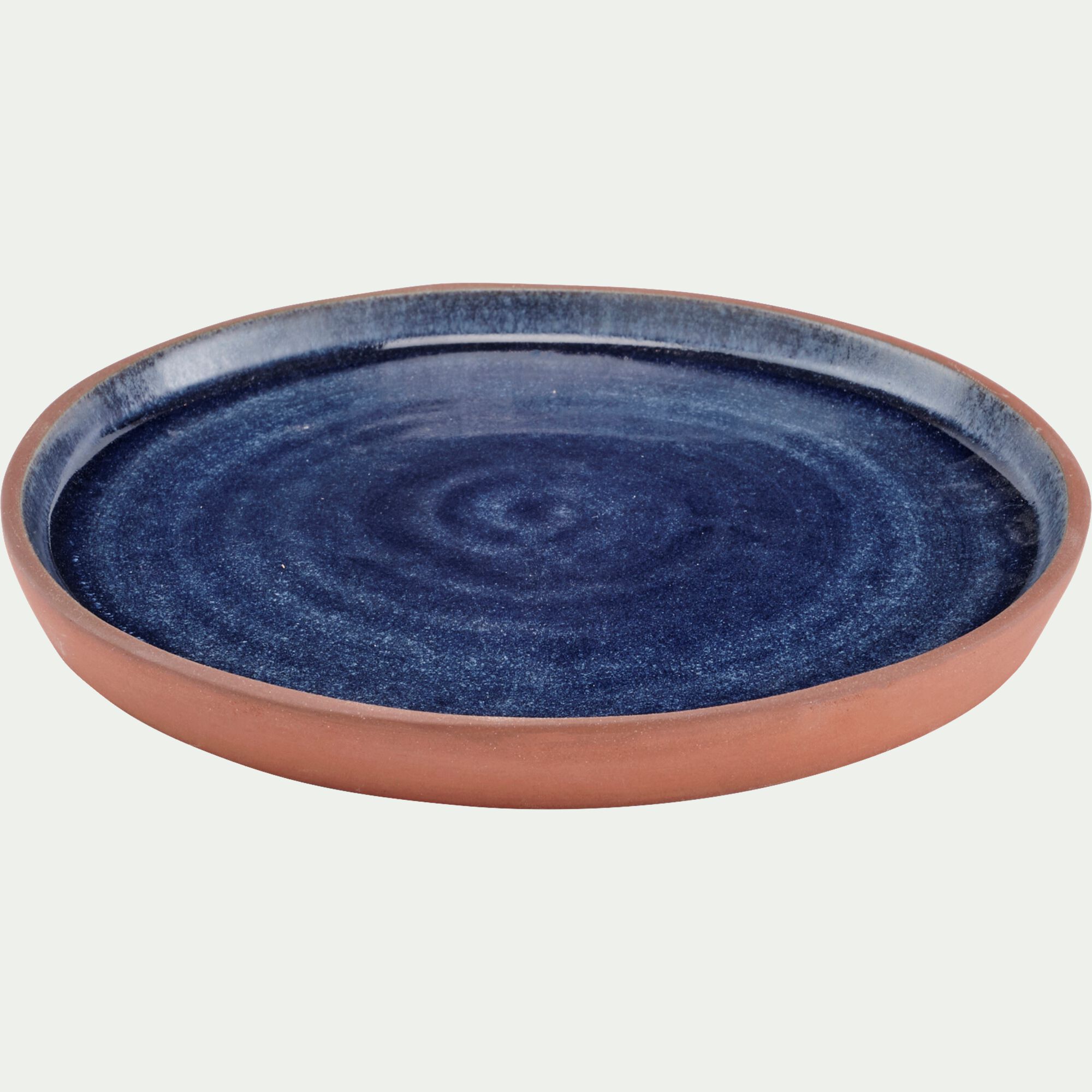MARIA - Assiette à dessert en terre cuite et grès D19cm - bleu