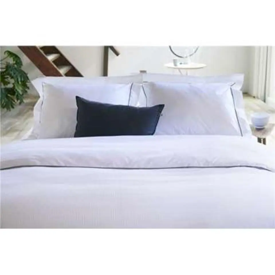 Walra - Dekbedovertrek Subtile Stripes - 240x220 cm - Wit / Antraciet