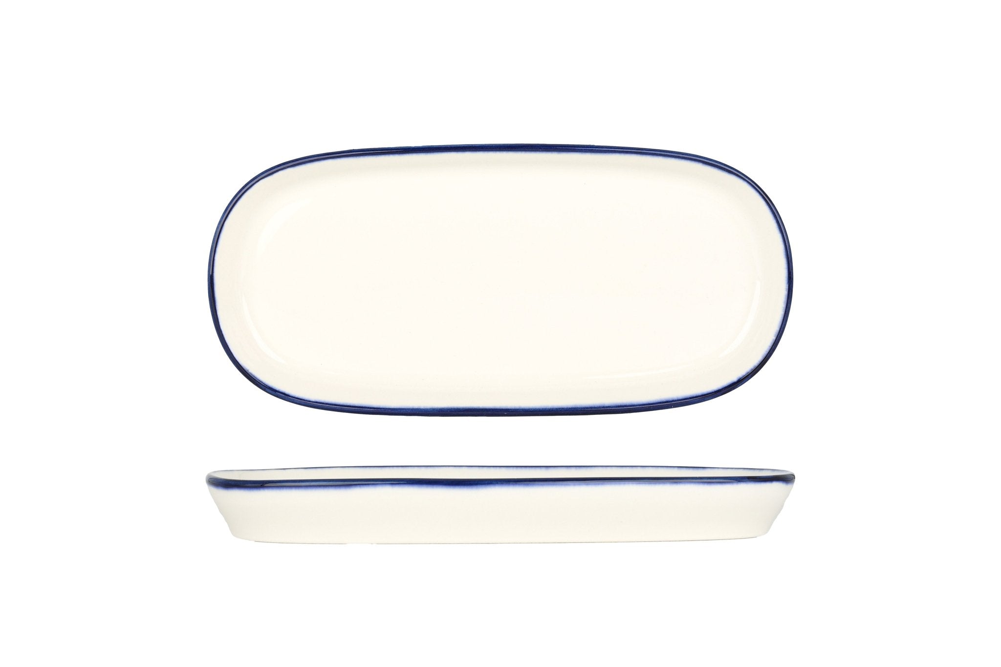 Bonna Serveerschaal - Linea Blue - Porselein - 21 cm - set van 2
