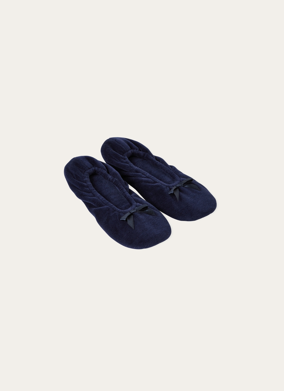 BALLERINES EN VELOURS MARINE