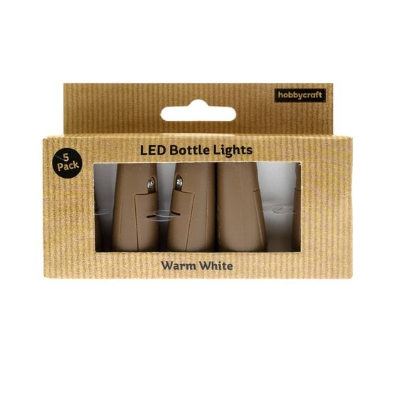 Warm White LED Bottle Lights 5 Pack