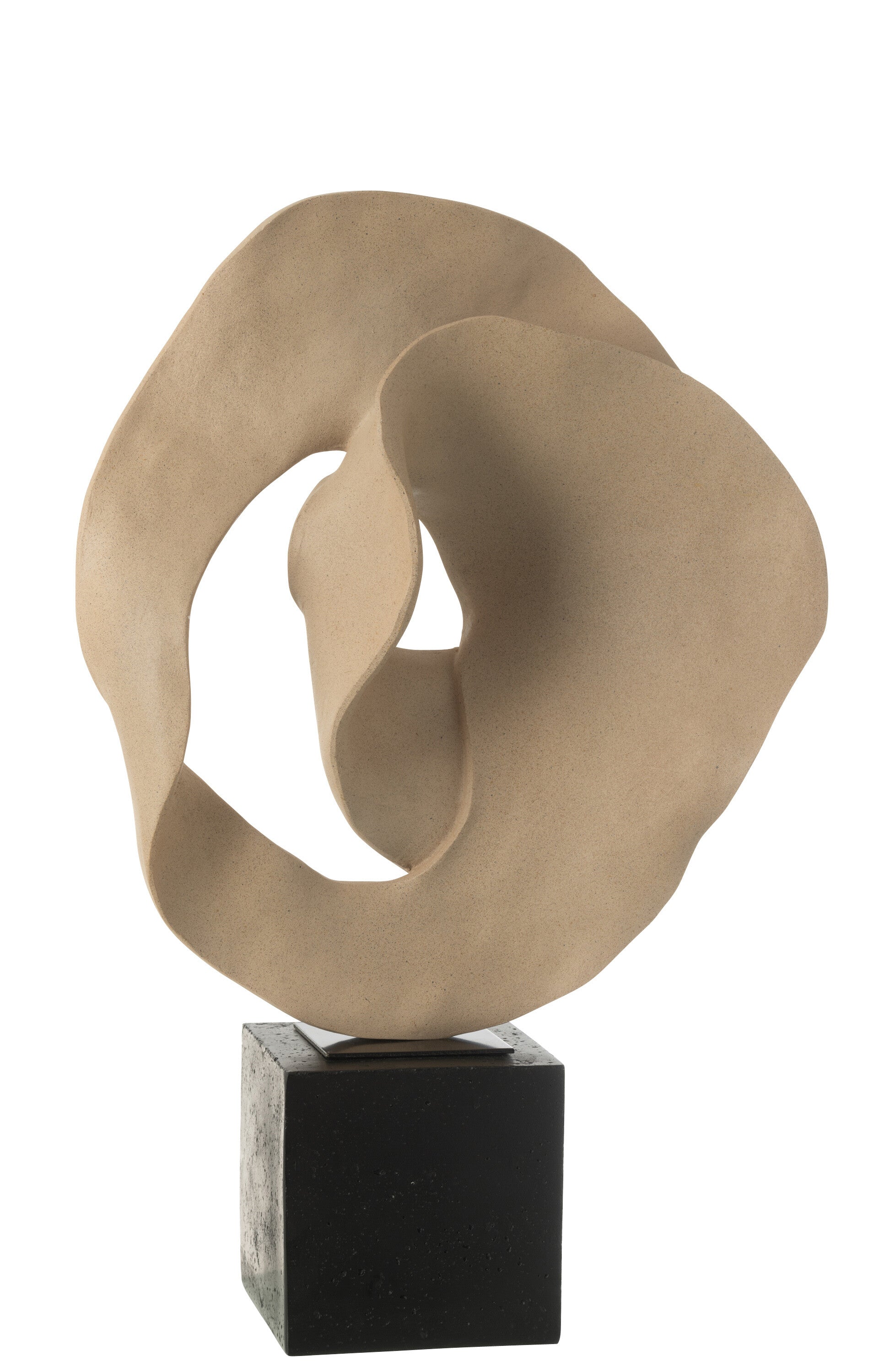 J-Line decoratie Abstract Op Sokkel - polyresin - beige zwar