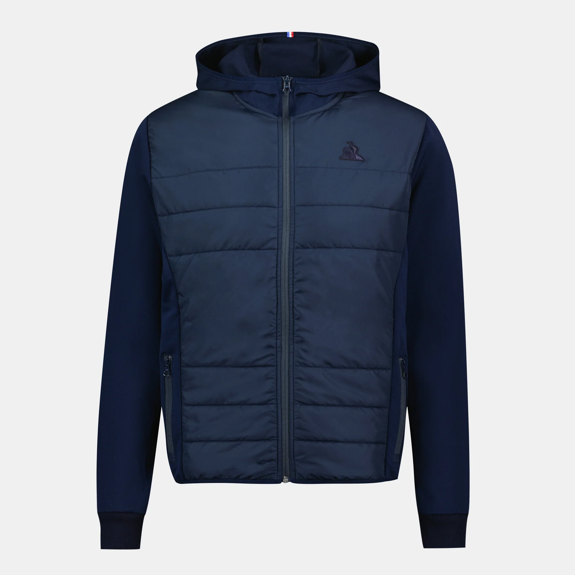 Sweat zippé à capuche hybride déperlant Homme Ton sur ton