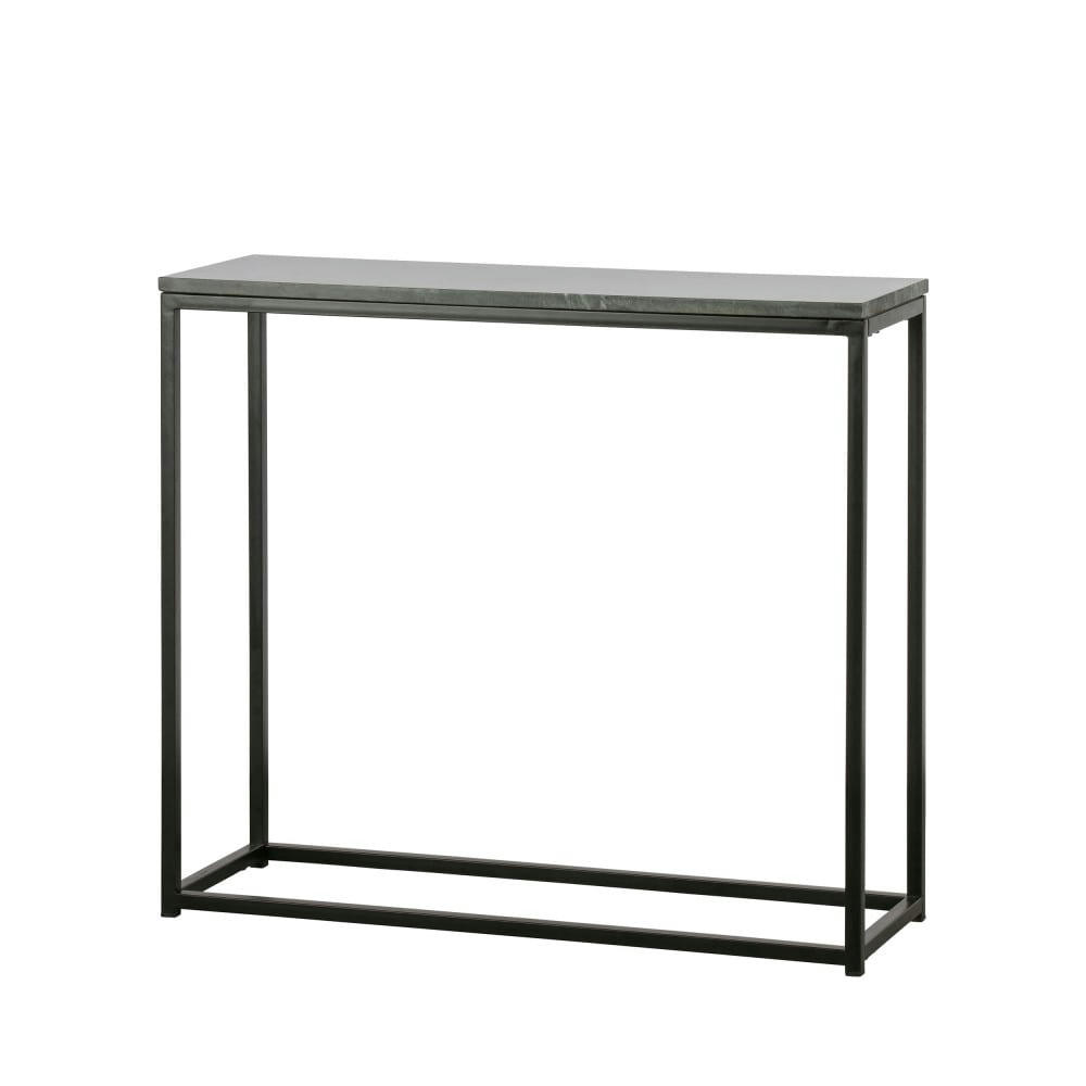 MELLOW - Bout de canapé en métal et marbre 90x30cm noir