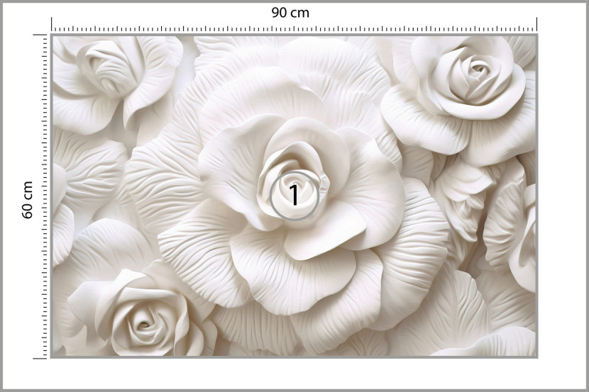 Fototapeta Do Sypialni Rzeźbione Róże Abstrakcja 90x60cm
