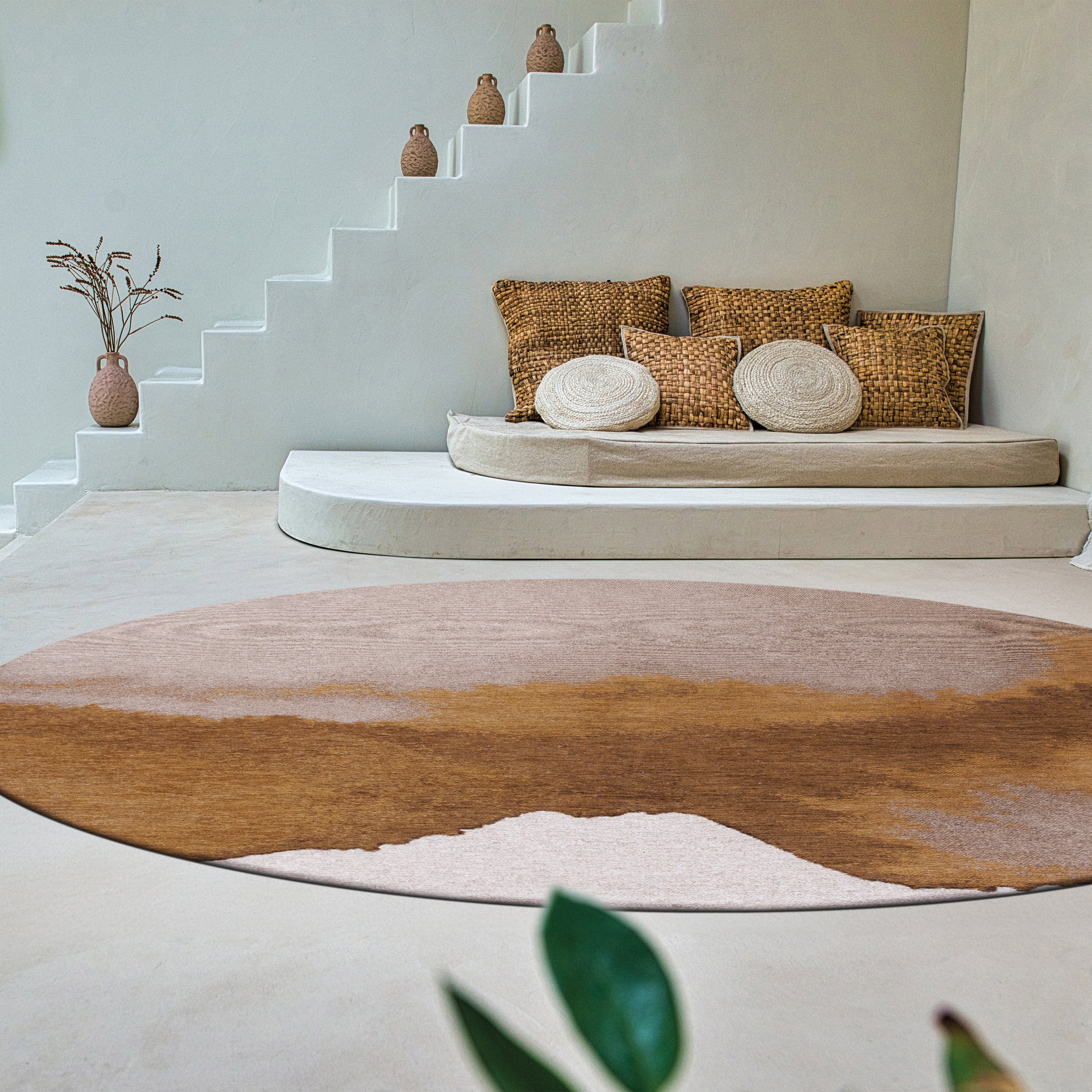Louis de Poortere Lagoon Vloerkleed Ø 140 cm - Chestnut Meditation