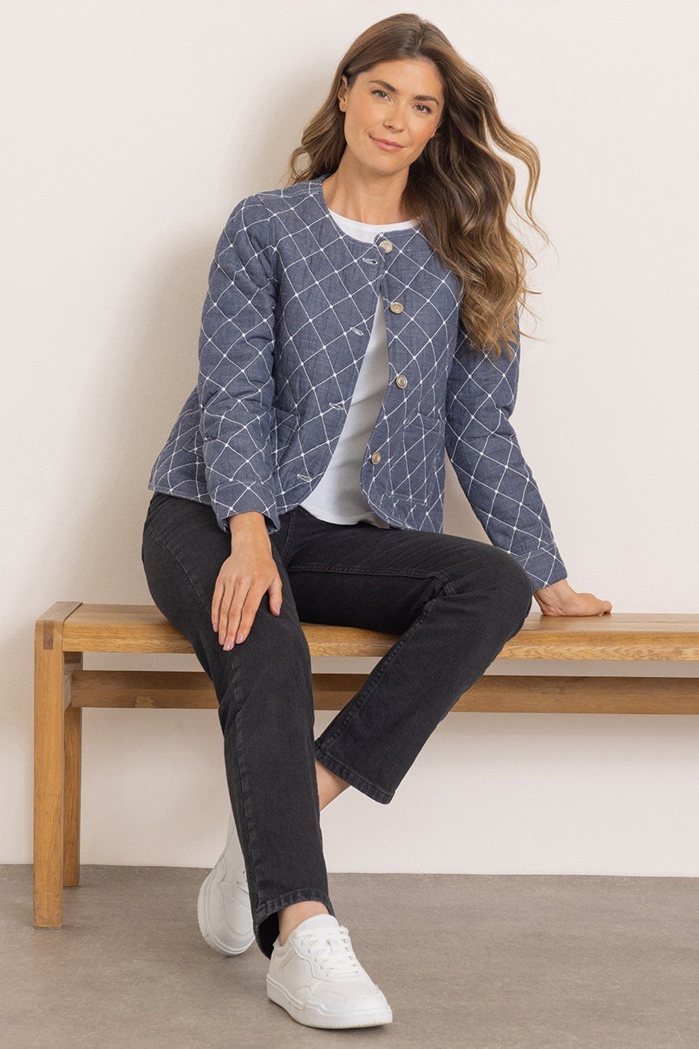 Klass. Quilted Button Cotton Jacket