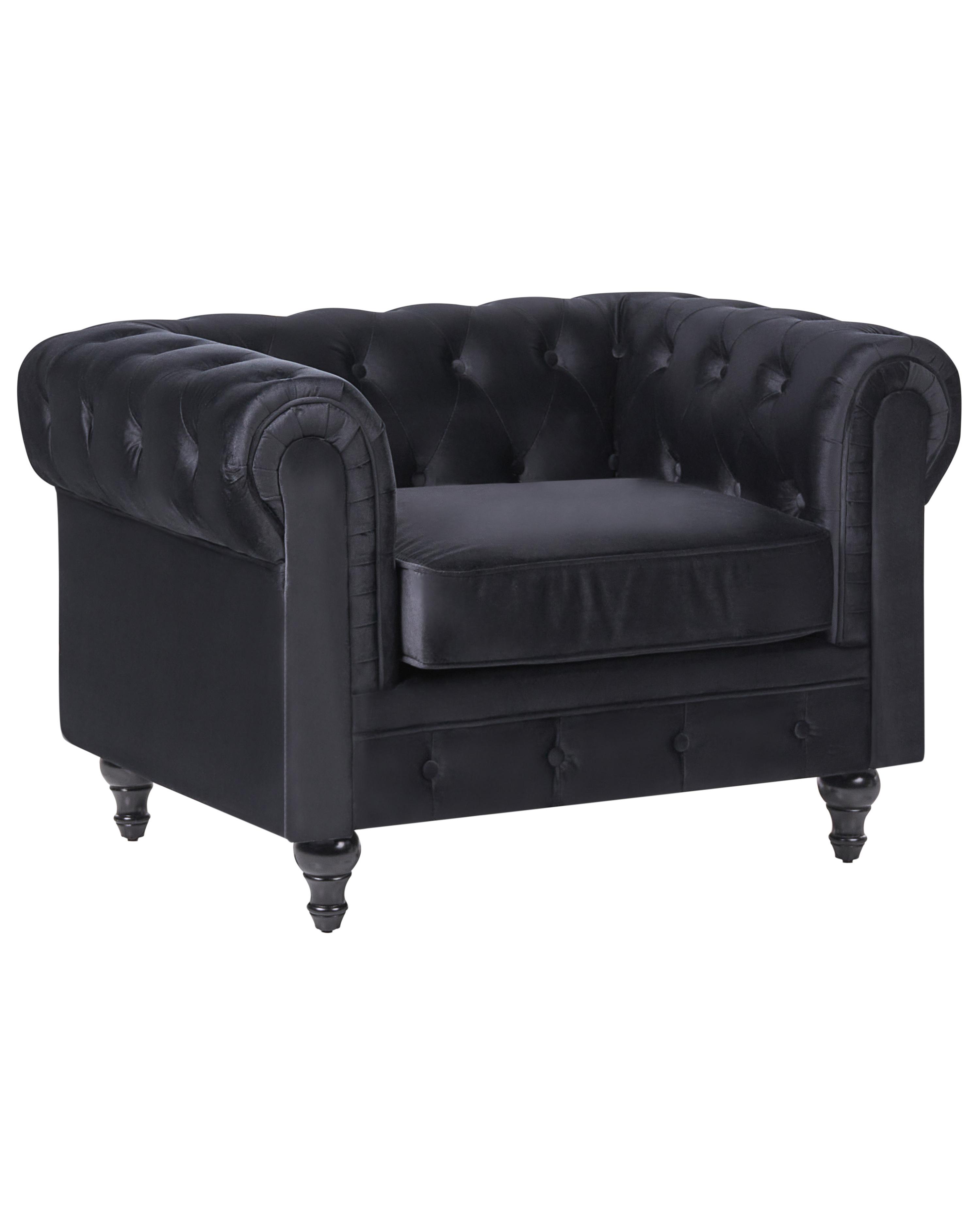 Armchair CHESTERFIELD Velvet Black