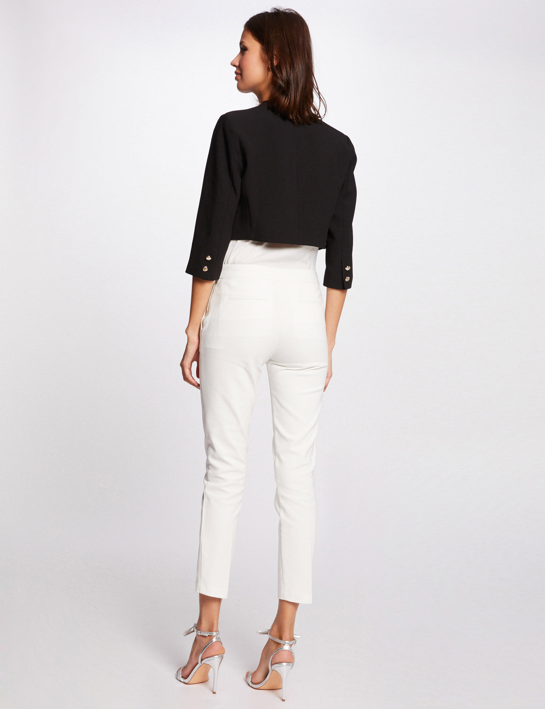 Straight Jacket With 3/4-Length Sleeves Black Women