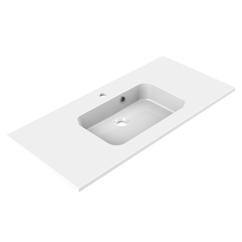 Plan de toilette Style blanc brillant 100 cm ALLIBERT