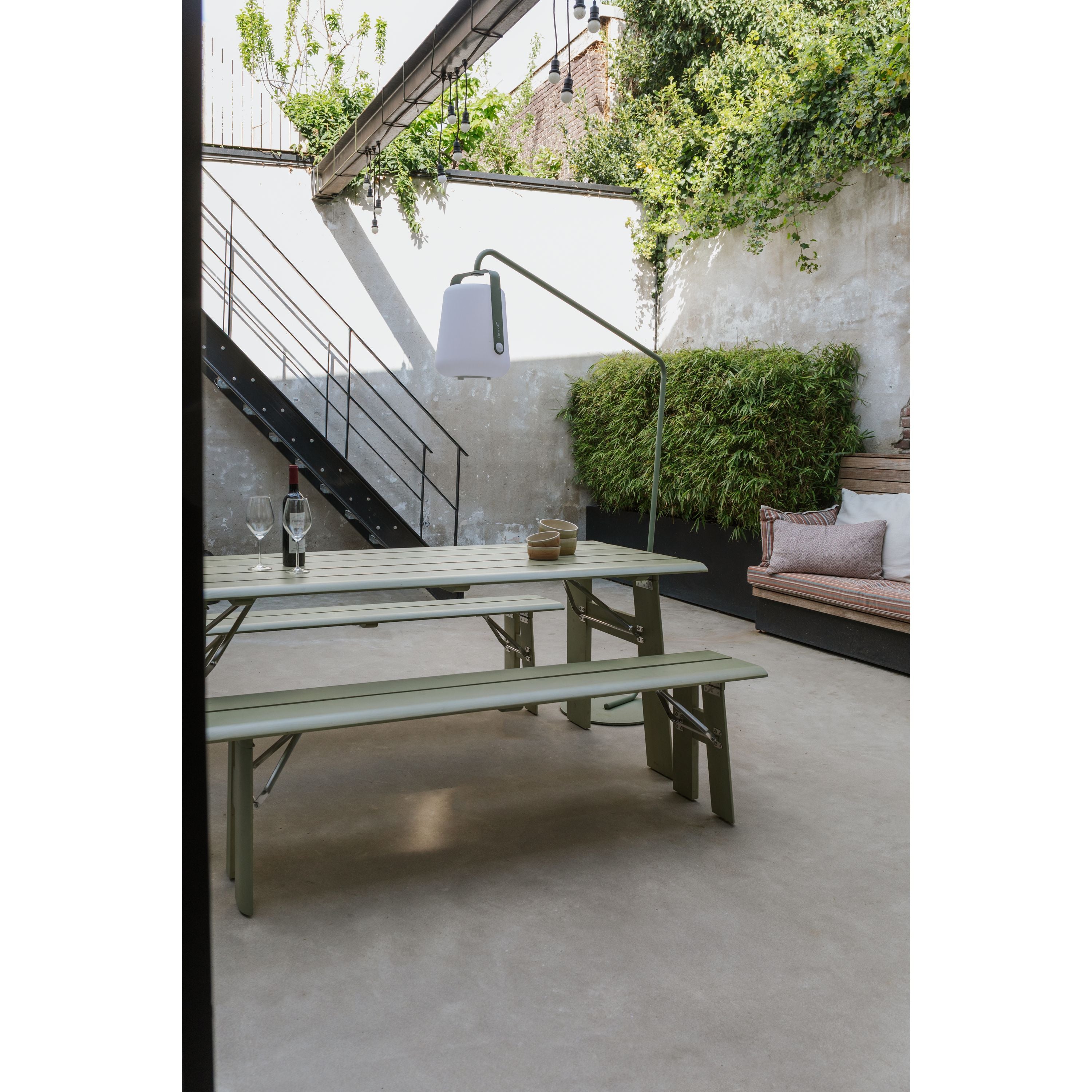 Zuiver Avenue Picknicktafel met 2 banken Hout Groen