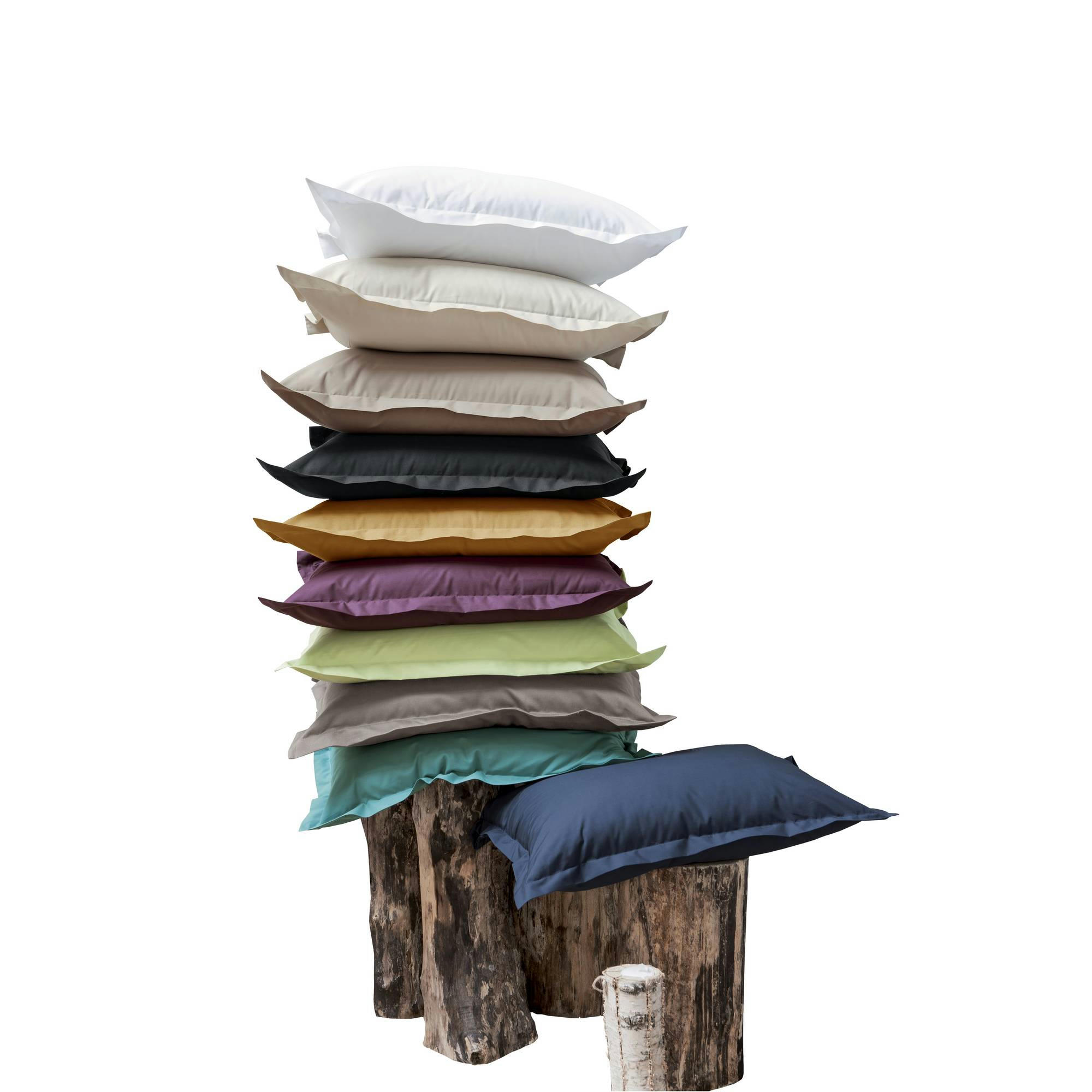 FIL & SENS - Taie en coton bio bleu nuit 65 x 65 cm