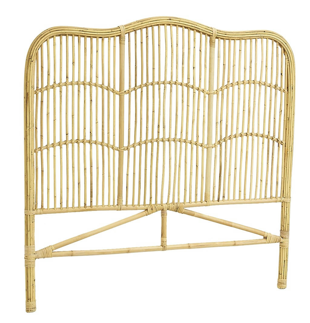 - Tête de lit en rotin naturel sommier 90 cm