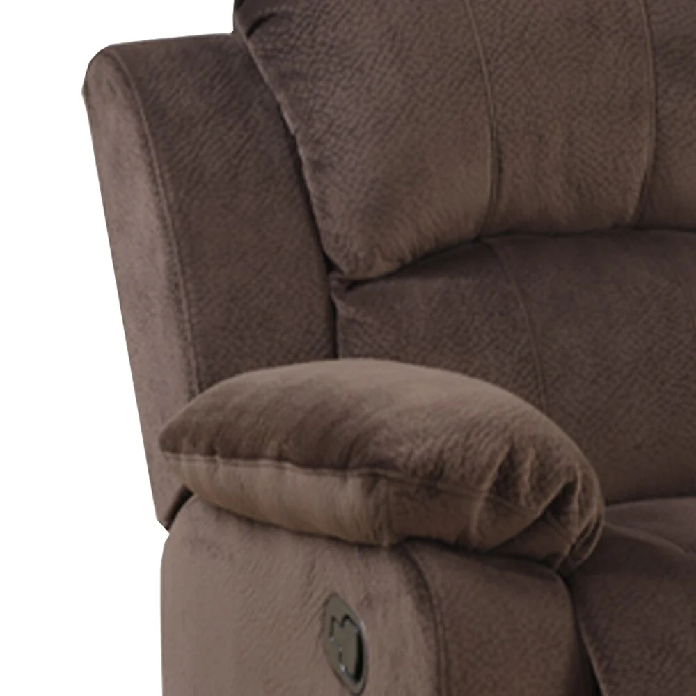 Chocolate Brown Suede Fabric Rocker Recliner Chair