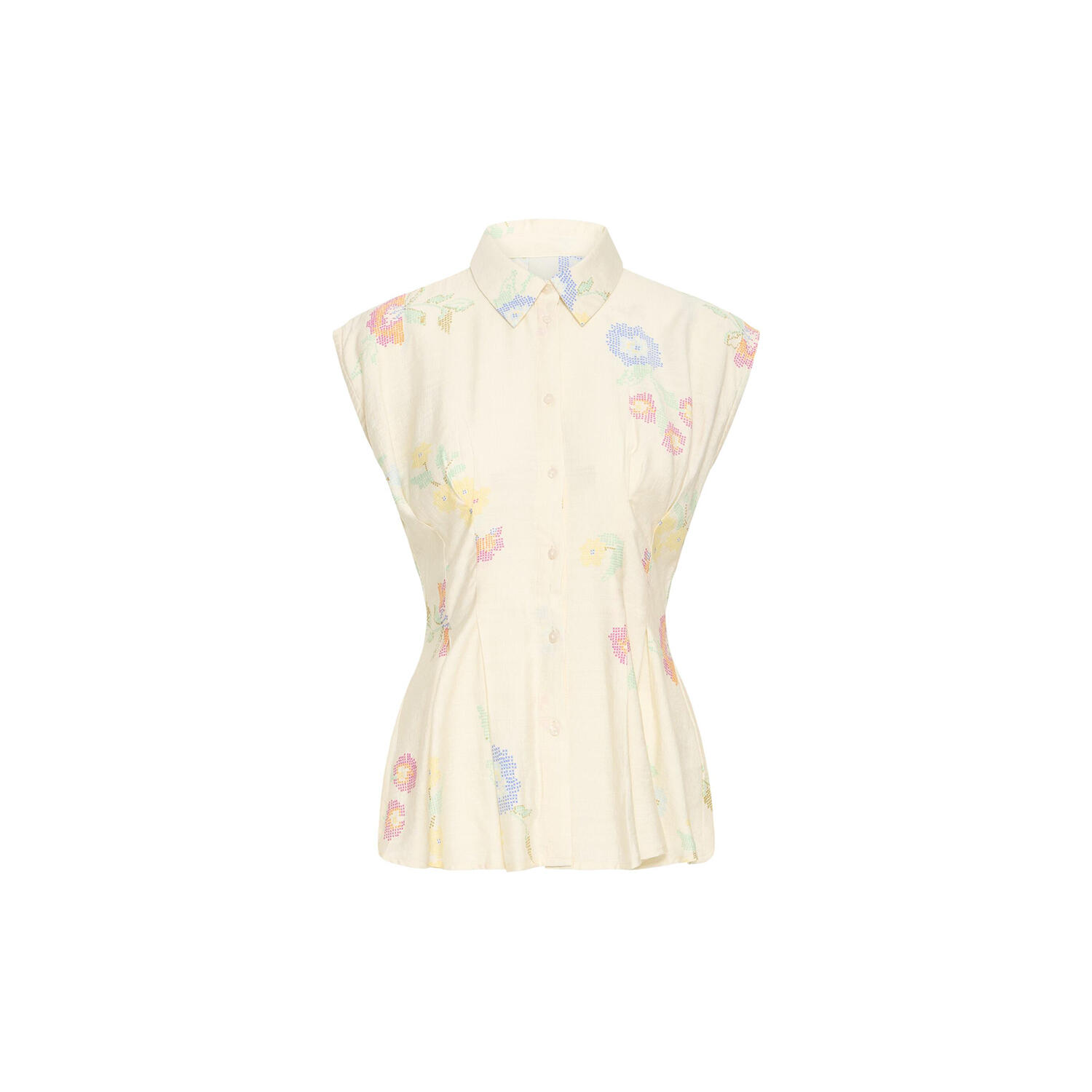 IHGINNI Shirt, cross stitch flowers