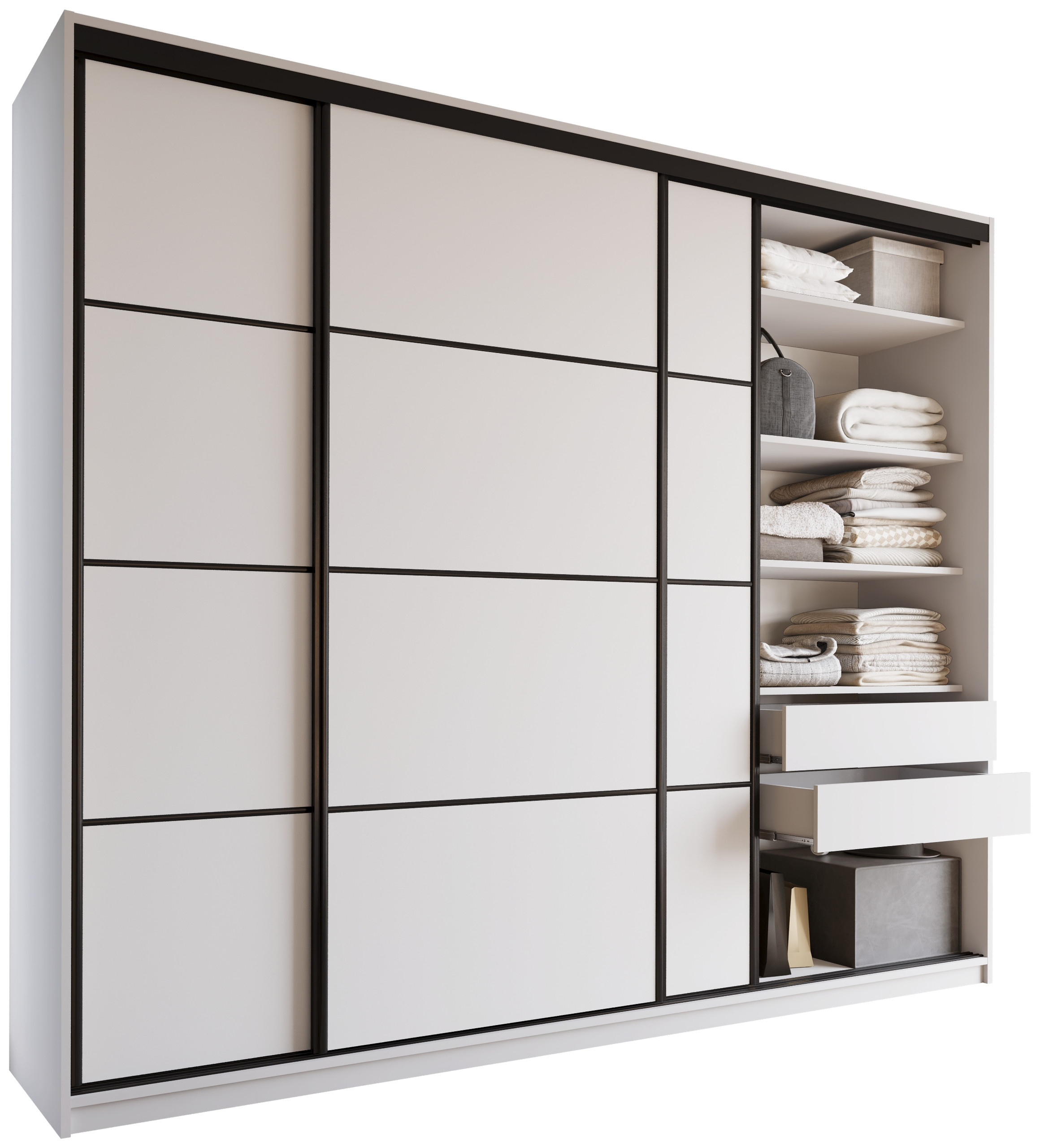 Szafa przesuwna 280 cm LOFT MAX z szufladami