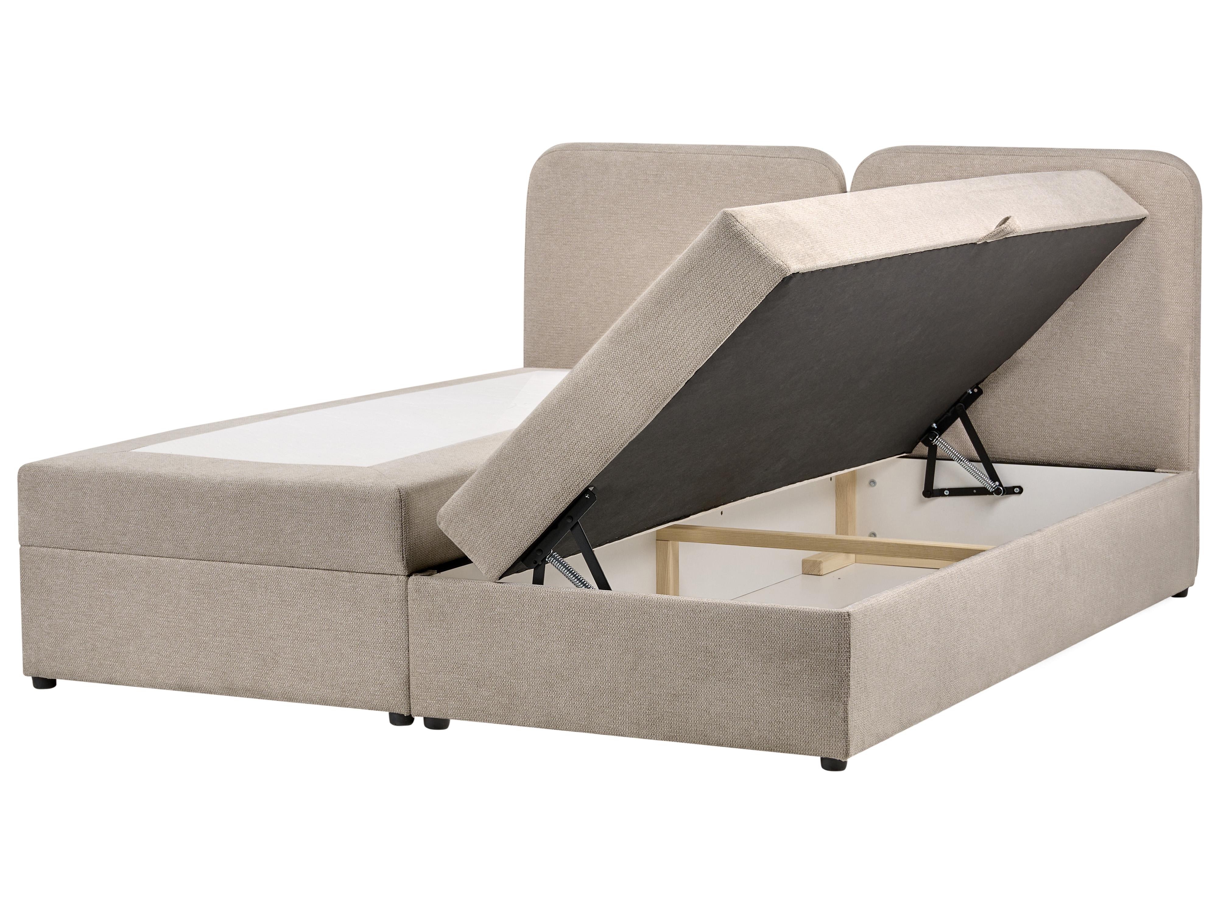 Divan Bed with Storage Fabric CHANCELLOR 160 x 200 cm (EU King Size) Taupe