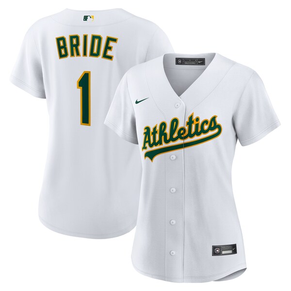 Athletics Nike Women's #1 Bride Home Replica Jersey - White