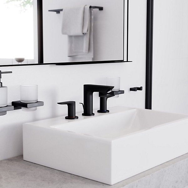 Mélangeur de lavabo HANSGROHE Talis E 150 3 trous avec tirette et vidage noir mat