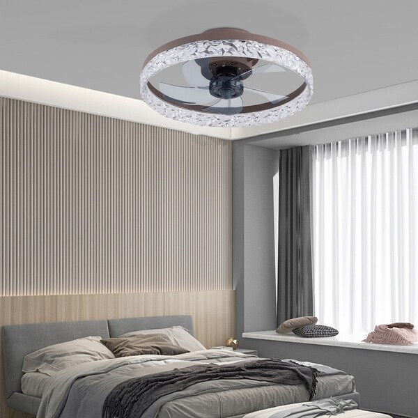 20" Round Flush-Mount Ceiling Fans 6-Speed Bedroom Profile Ceiling Fan - 20''