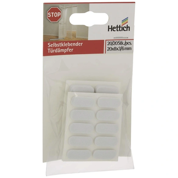 Türdämpfer, Set, selbstklebend, Kunststoff, weiß, 40-tlg.