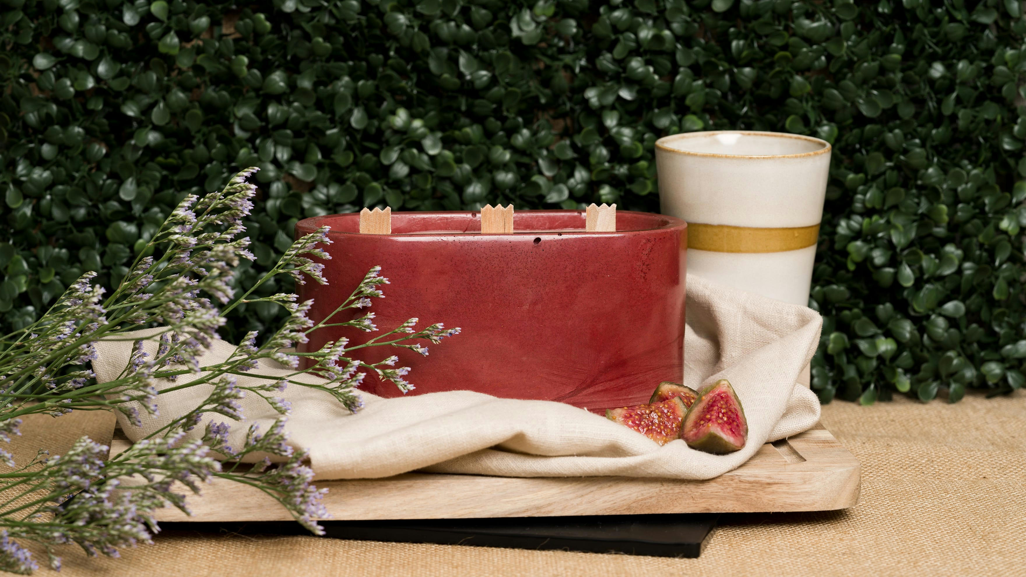 BOUGIES XXL -BÉTON UNI - Bougie xxl en béton brique parfum fleur de figue