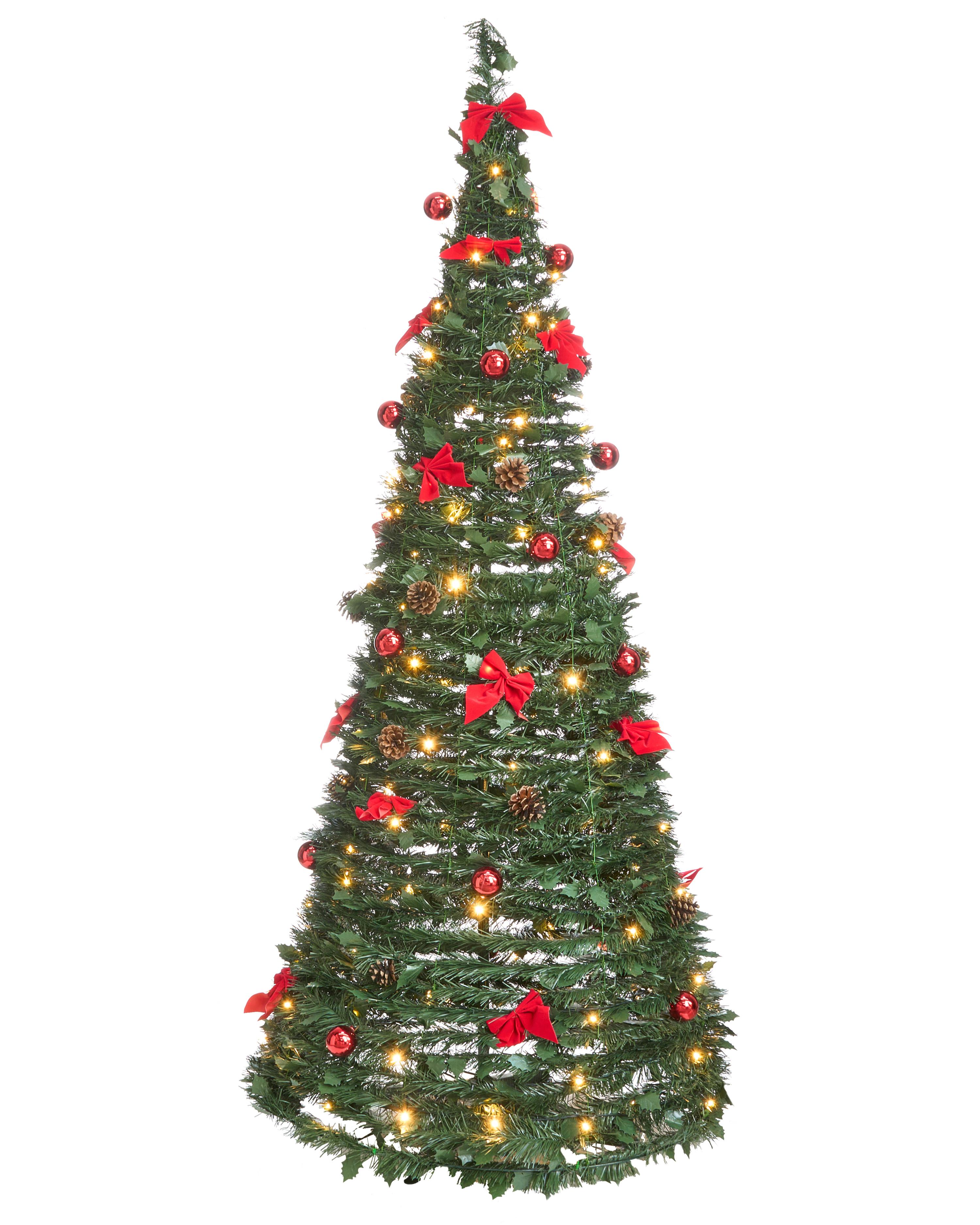 Artificial Christmas Tree Folding LED PINEORA 185 cm Green