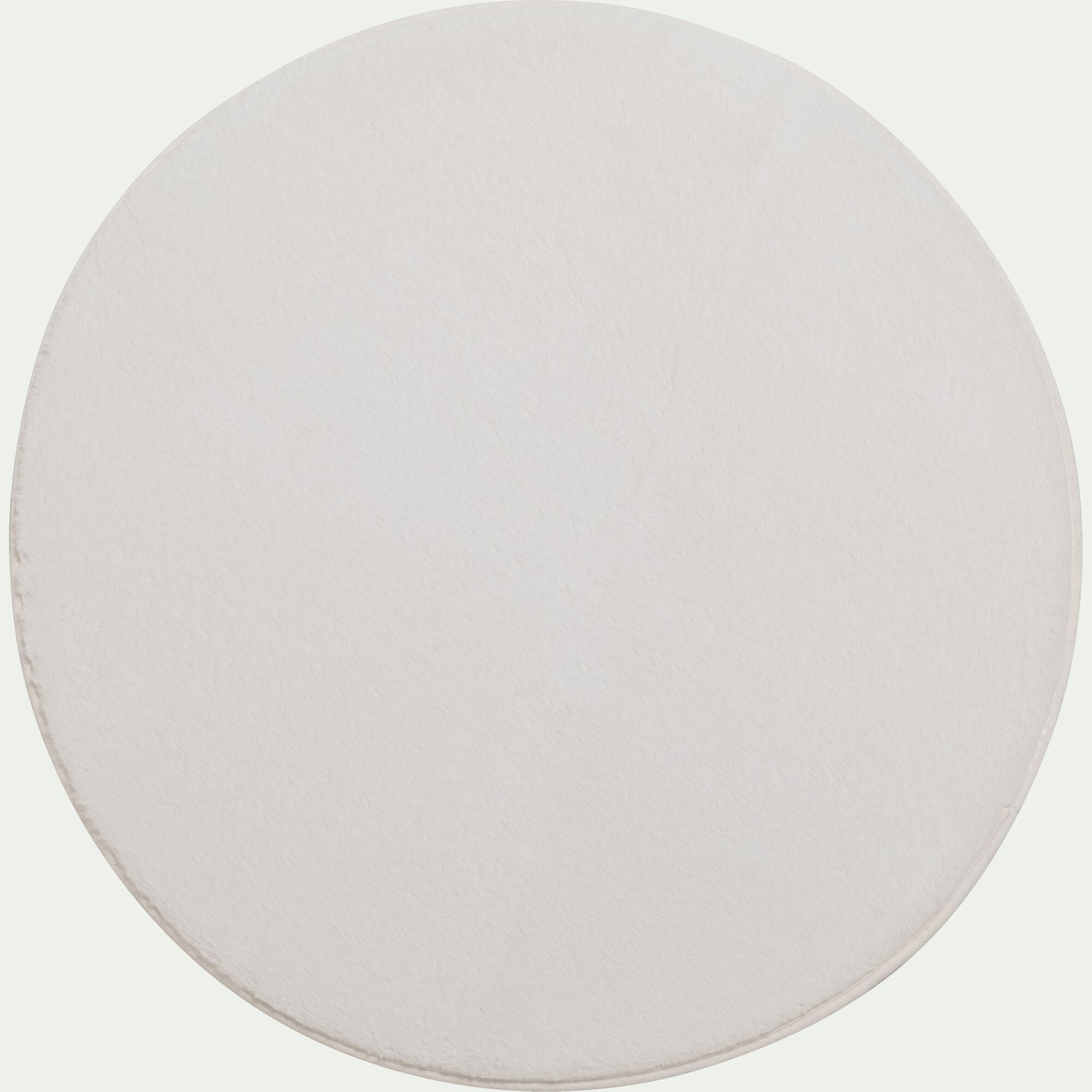 ROBIN - Tapis rond imitation fourrure - blanc ventoux D70cm