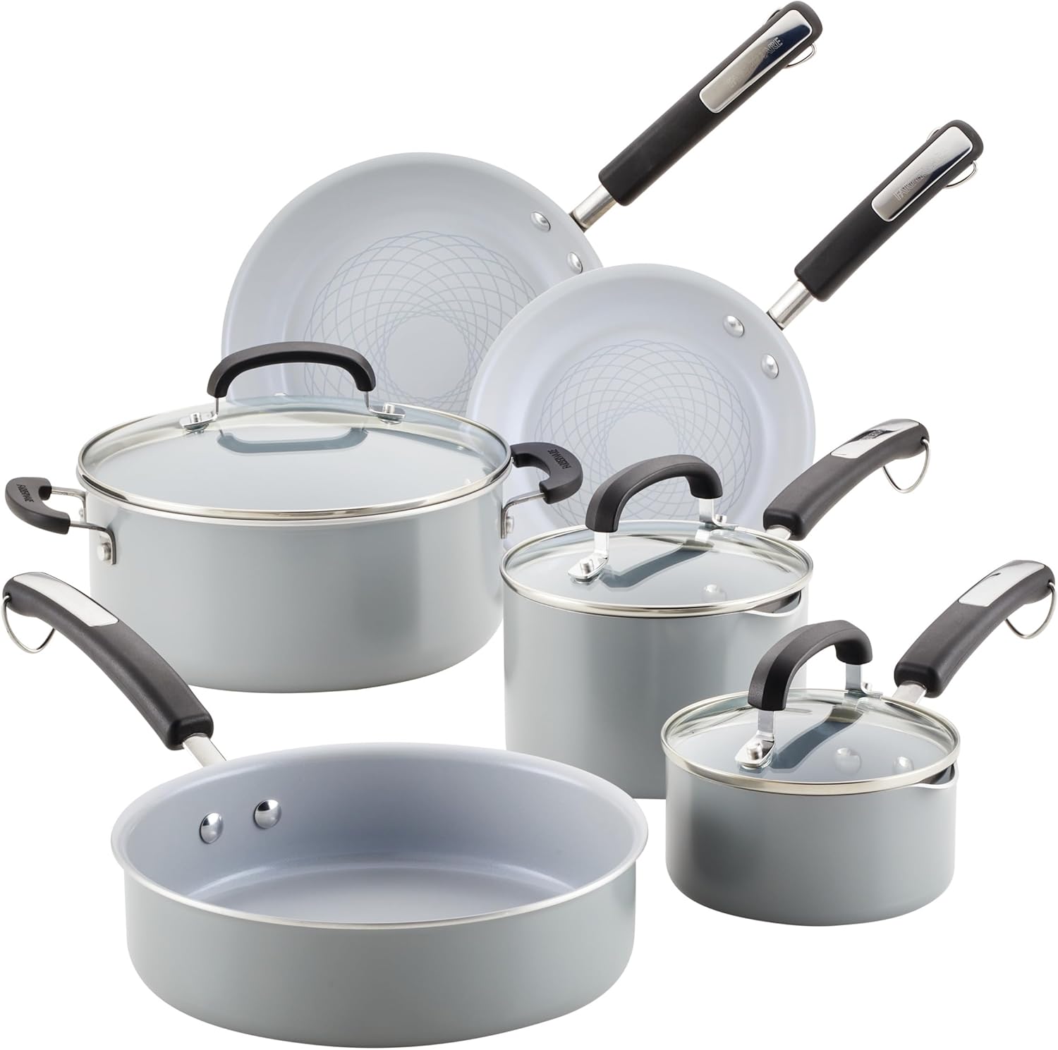 Farberware EcoAdvantage Ceramic Nonstick Cookware/Pots and Pans Set, 13 Piece - Gray