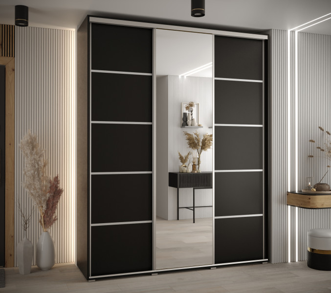 Szafa przesuwna 45 Cannes 5 190 czarny czarny srebrny