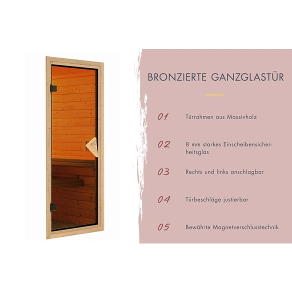 Saunatür, bronzefarben, geeignet für: , bronzefarben