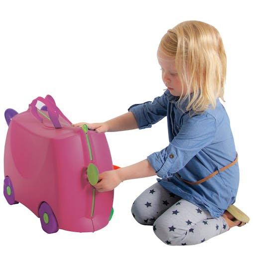 NNEDPE Kiddicare Bon Voyage Kids Ride On Suitcase Luggage Travel Bag Pink
