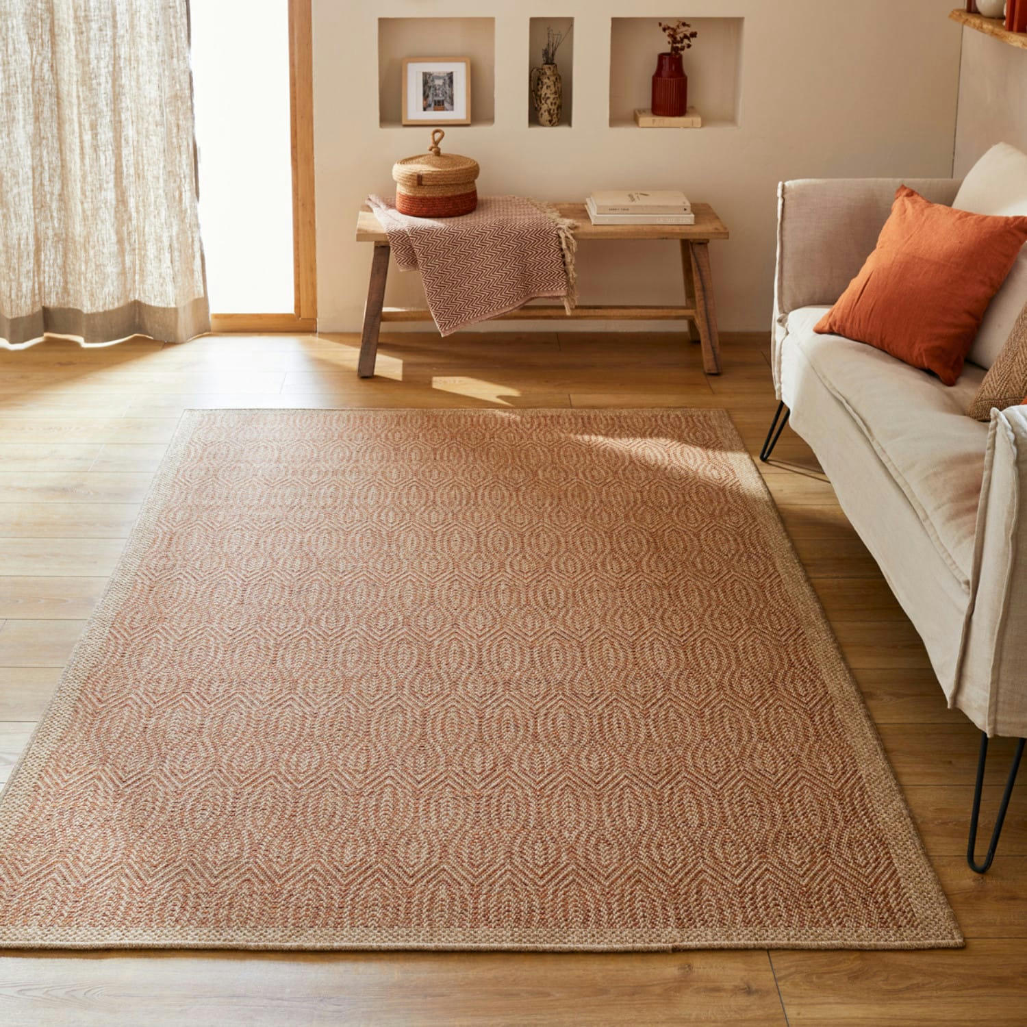 OANA - Tapis intérieur et extérieur naturel 60x90cm