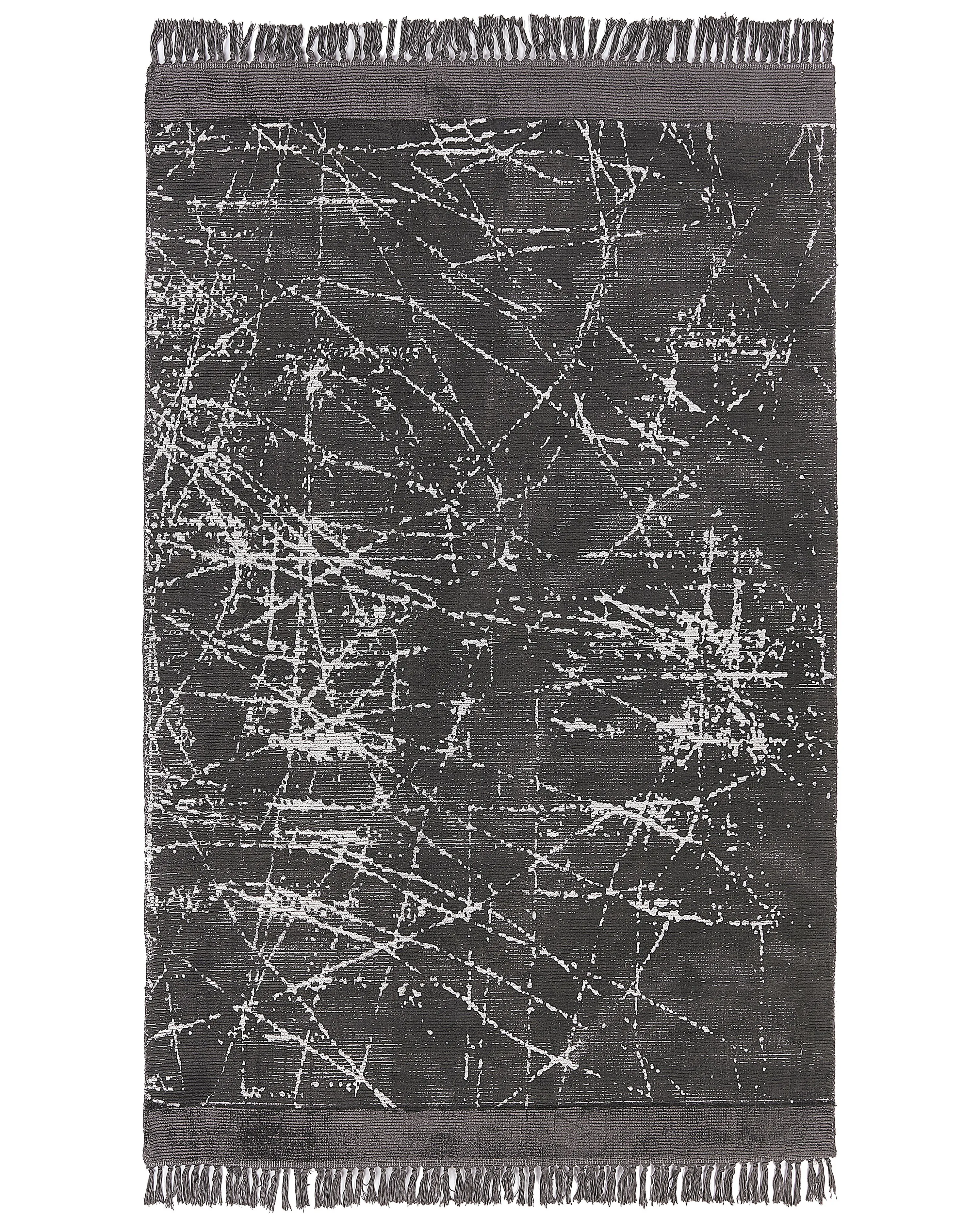 Rug HANLI Dark Grey 140 x 200 cm Viscose