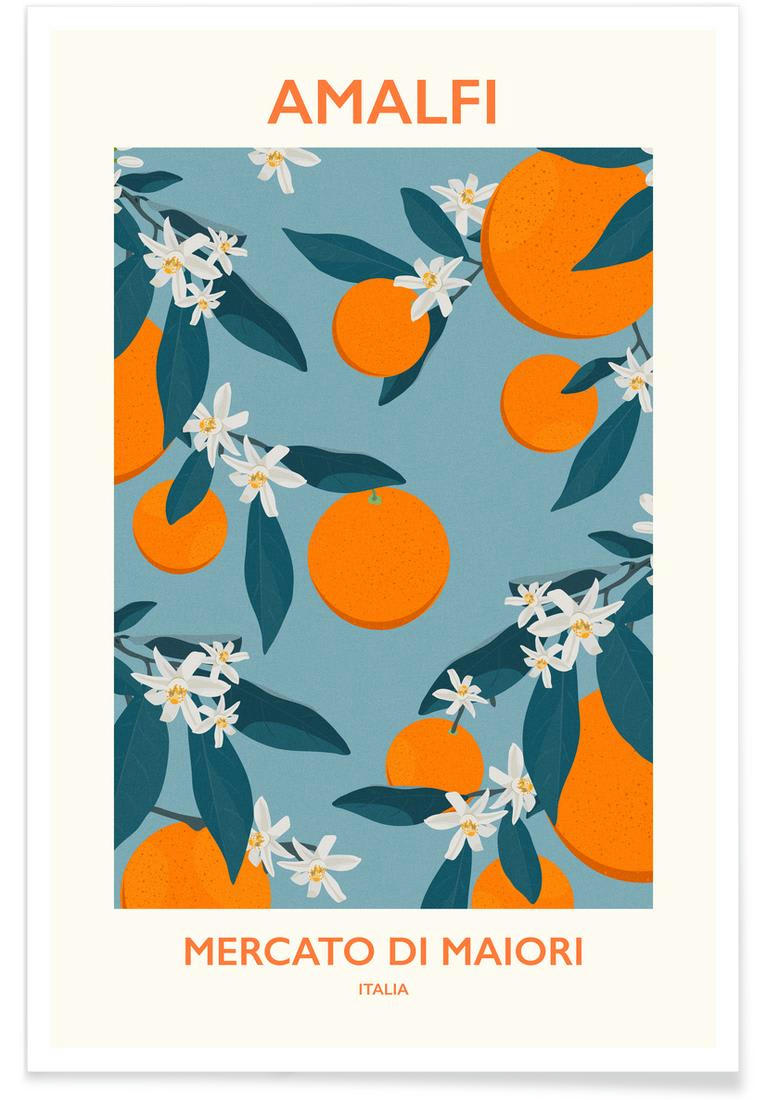 MERCATO DI MAIORI - Affiche bleu &