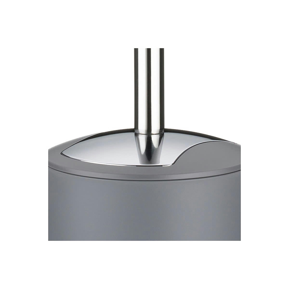 MARTA - Brosse WC polyester gris mat et manche argenté