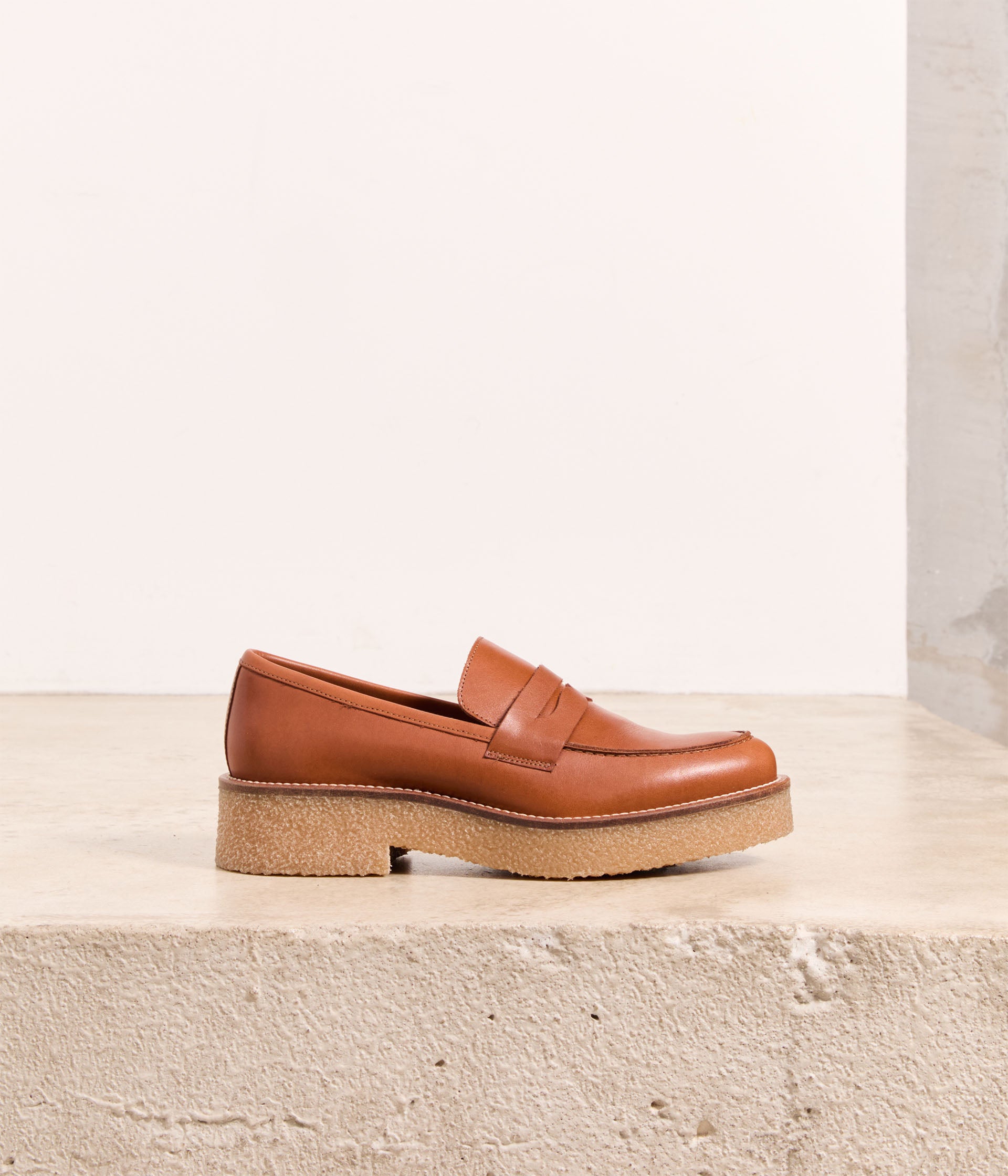 Mocassins cuir cognac Biloba