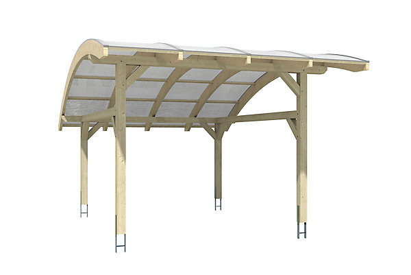 Carport SKAN HOLZ Schwaben 434x630cm, bois lamellé-collé, non traité