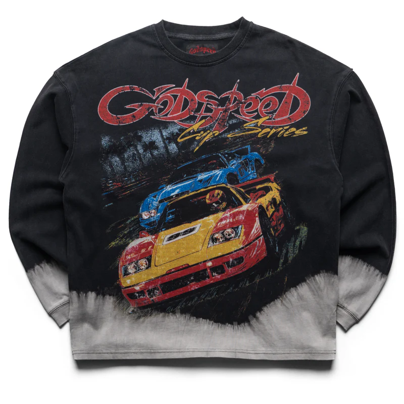 Godspeed New York F.T.W L/S Tee - Black Bleached Wash