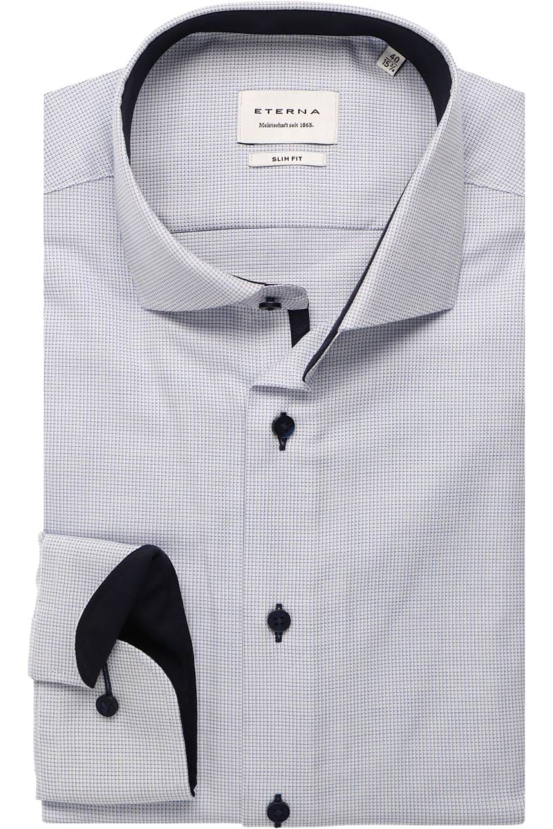 ETERNA Slim Fit Hemd hellblau, Strukturiert