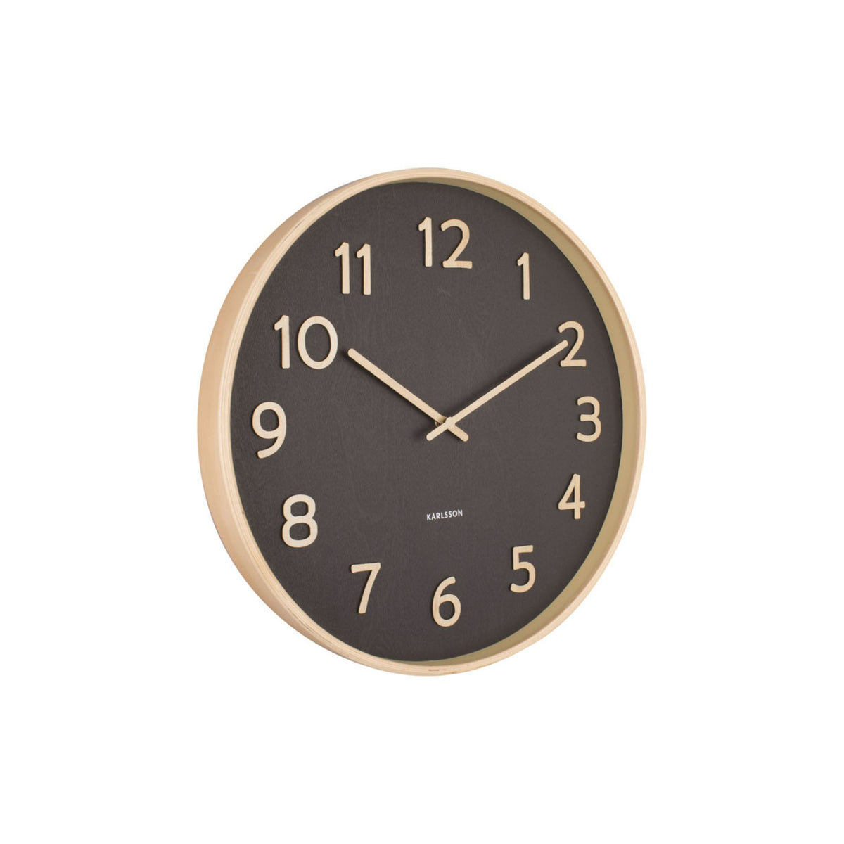 Karlsson wandklok Pure Wood - zwart - Ø40cm